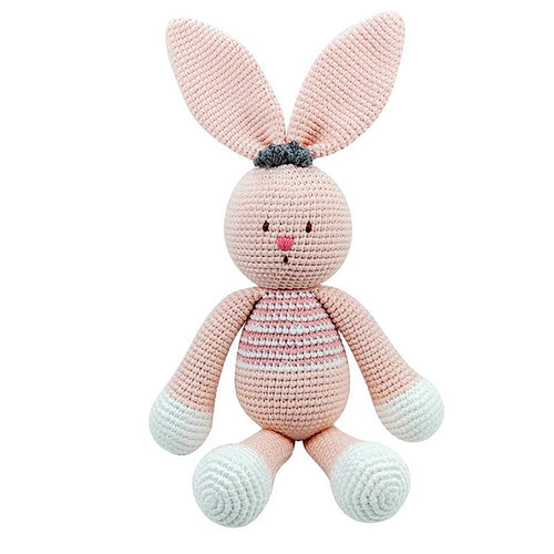 Pink Crochet Bunny Soft Toy.