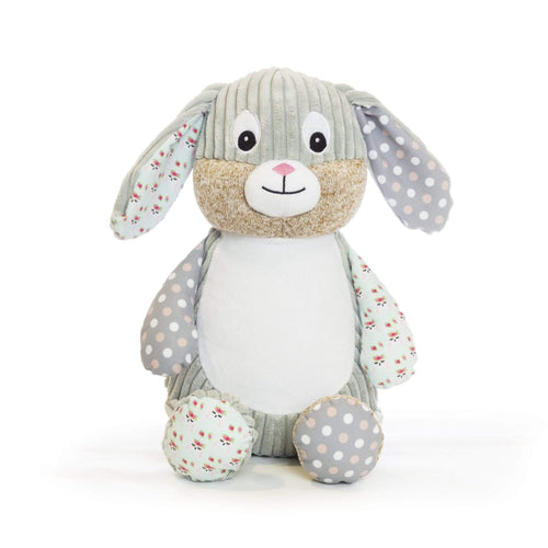 Grey Harlequin Bunny Personalised Soft Toy