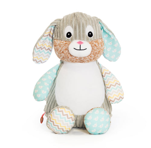 Mint Harlequin Bunny Personalised Soft Toy