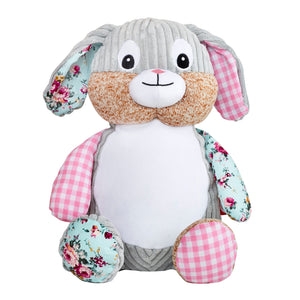 Pink Harlequin Bunny Personalised Soft Toy
